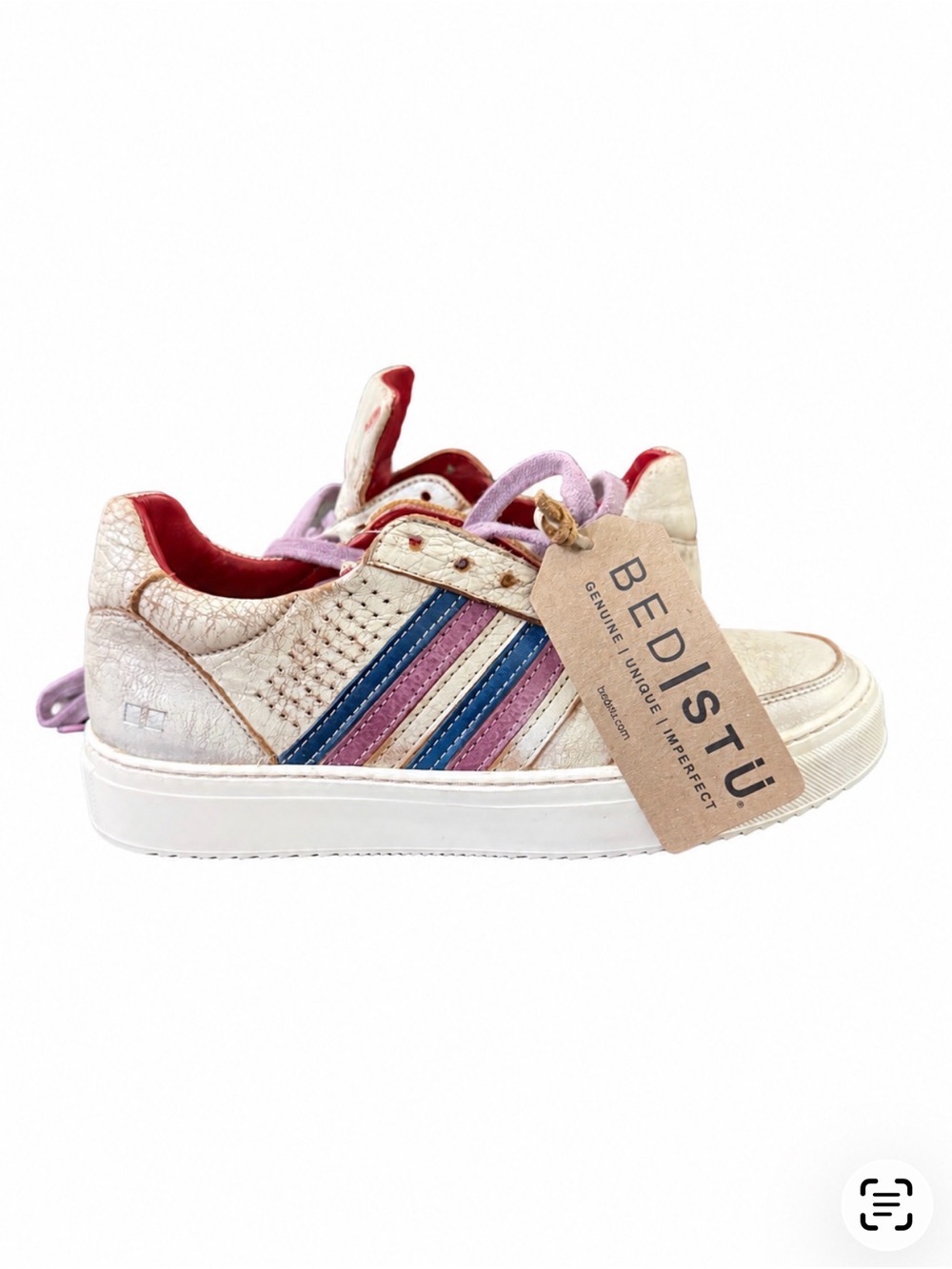 BED STU Cream Striped Leather Sneakers Women’s US 7.5 NWT